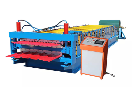 Kaliteli fabrika doğrudan yamuk Çelik çatı paneli Sac rulo şekillendirme makinesi