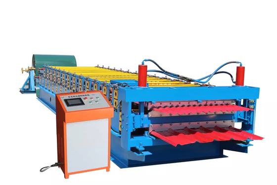 Kaliteli fabrika doğrudan yamuk Çelik çatı paneli Sac rulo şekillendirme makinesi