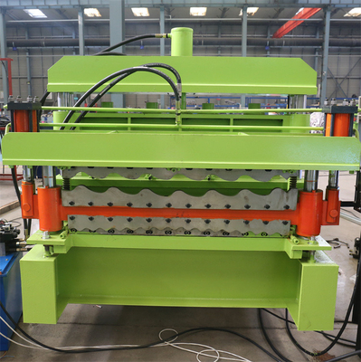 Metal Yapı Malzemesi İçin Renkli Çelik Galvanizli Çatı Çift Katmanlı Rulo Şekillendirme Makinesi