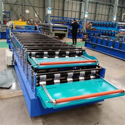 Renkli çelik çift katmanlı rulo şekillendirme makinesi tam otomatik 0.3mm-0.8mm