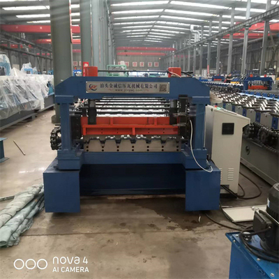 Galvanizli Çelik Zemin Kaplaması Rulo Şekillendirme Makinesi PLC Sistemi