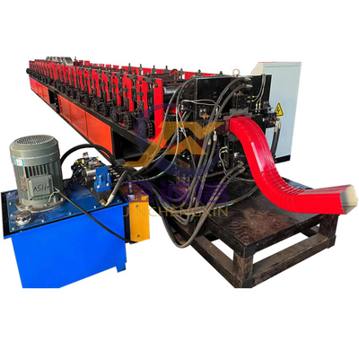 Çelik İniş Borusu için 12-15m / dak Downspout Çatı Ridge Cap Rulo Şekillendirme Makinesi