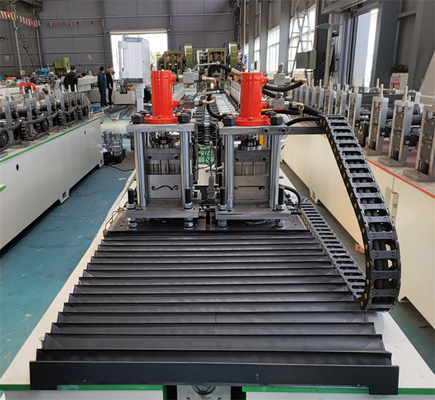 Kapı Çerçevesi İçin Çift Hatlı Kepenk Kapı Rulo Şekillendirme Makinesi PLC Kontrolü
