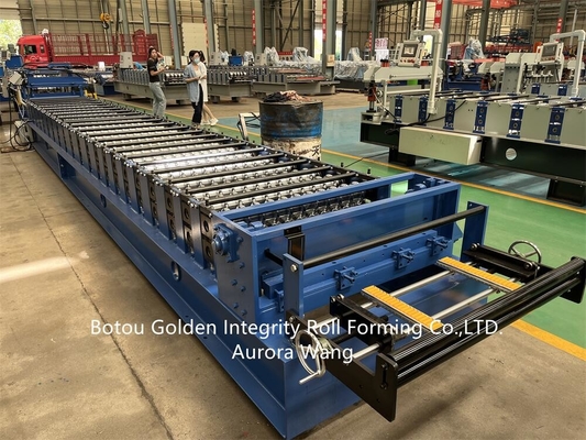 Çinko Metal Kıvırcık Oluklu Çatı Rulo Şekillendirme Makinesi Hidrolik Kesme Sistemi