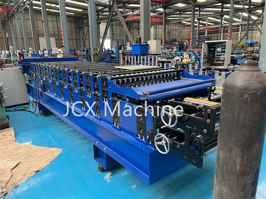 0.3-0.8mm Çift Katmanlı Rulo Şekillendirme Makinesi Metal Çatı Yapma Makinesi