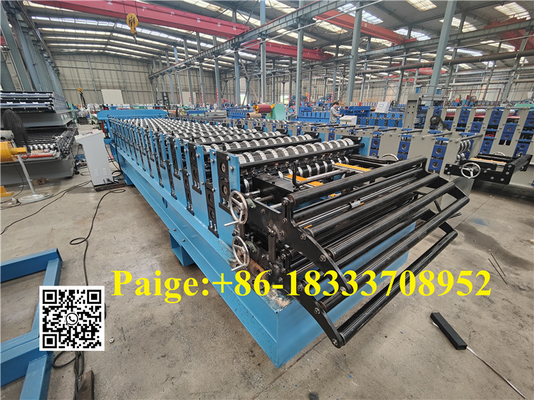 686 762 Çift Katmanlı Çatı Paneli Rulo Şekillendirme Makinesi 380V PLC kontrolü