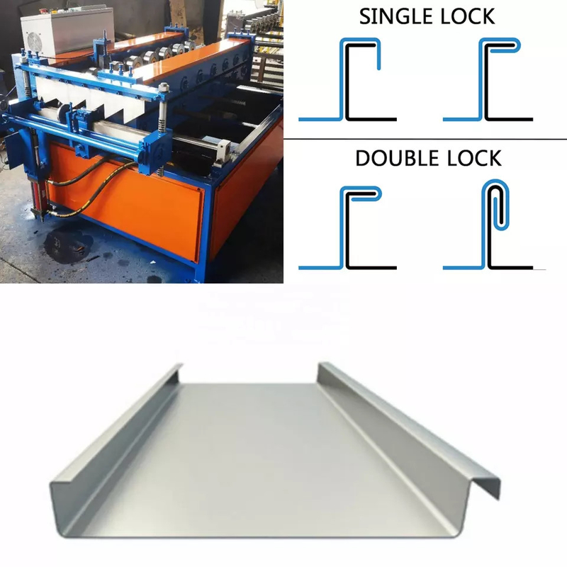 1 "1 3/4" Ayakta Dikiş Metal Geçmeli Kilit Çatı Paneli Rulo Şekillendirme Makinesi Yapımı